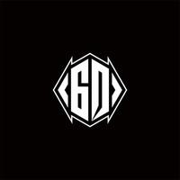 gq logotipo monograma com escudo forma desenhos modelo vetor