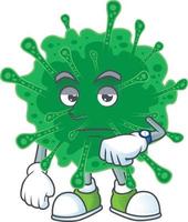 uma desenho animado personagem do coronavírus pneumonia vetor