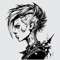 rebelde com uma causa a feroz atitude do punk menina ilustrações - a comemorar a força, individualidade, e punk espírito do esses mulheres vetor