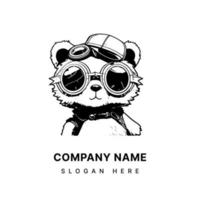 animê kawaii panda logotipo é absolutamente adorável a panda's volta face e grande olhos dar isto uma fofa e amigáveis Veja vetor