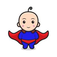 personagem de bebê fofo vestindo fantasia de super-herói