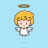 ilustração do personagem mascote anjo fofo