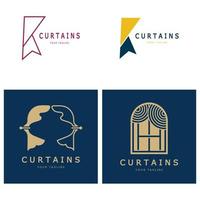 cortina logotipo ilustração modelo, para teatro, casa, hotel e apartamento,móveis,crachá,cortina negócios, vetor
