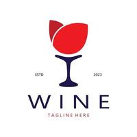 Modelo de design de logotipo de vinho. Ilustração em vetor de ícone-vetor