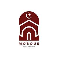islâmico mesquita logotipo vetor ícone modelo