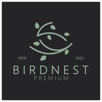 pássaro ninho logotipo ícone ilustração Projeto modelo, para pássaro fazenda, pássaro negócios, pássaro casa, pássaro conservação com moderno minimalista vetor conceito