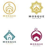 islâmico mesquita logotipo vetor ícone modelo