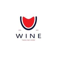 Modelo de design de logotipo de vinho. Ilustração em vetor de ícone-vetor