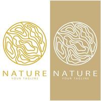 natureza vetor logotipo. com árvores, rios, mares, montanhas, o negócio emblemas, viagem Distintivos, ,ecológico saúde