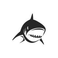 uma à moda Preto e branco Tubarão logotipo vetor para representar seu marca.