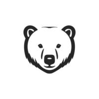 uma sofisticado logotipo do uma Preto e branco Urso dentro vetor forma.