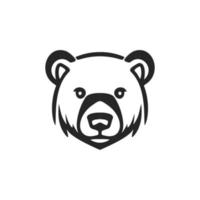 à moda Preto e branco Urso gráfico logotipo. vetor