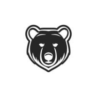 uma lustroso Preto e branco Urso vetor logotipo.