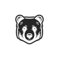 à moda Preto e branco Urso vetor logotipo.