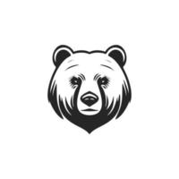 uma sofisticado Preto e branco Urso vetor logotipo.