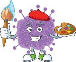 uma desenho animado personagem do coronavírus gripe vetor