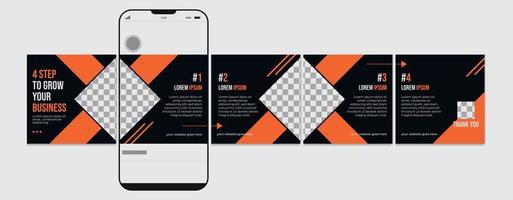carrossel modelo social meios de comunicação postar projeto, conjunto do Instagram carrossel publicar, editável Instagram carrossel modelo vetor