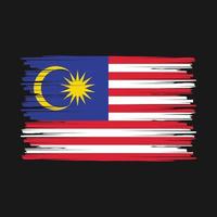 escova de bandeira da malásia vetor
