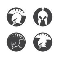 conjunto de ilustração de imagens de design de logotipo espartano vetor