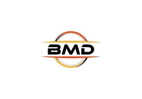 bmd carta realeza elipse forma logotipo. bmd escova arte logotipo. bmd logotipo para uma empresa, negócios, e comercial usar. vetor