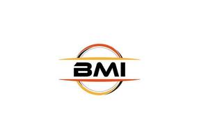 bmi carta realeza elipse forma logotipo. bmi escova arte logotipo. bmi logotipo para uma empresa, negócios, e comercial usar. vetor