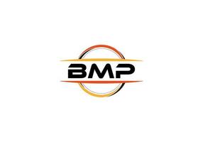 bmp carta realeza elipse forma logotipo. bmp escova arte logotipo. bmp logotipo para uma empresa, negócios, e comercial usar. vetor