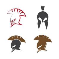 conjunto de ilustração de imagens de design de logotipo espartano vetor