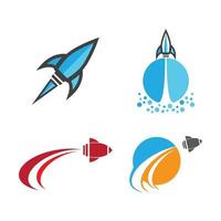 conjunto de imagens do logotipo do foguete vetor