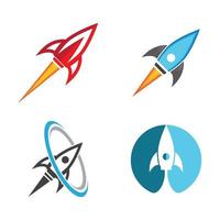 conjunto de imagens do logotipo do foguete vetor