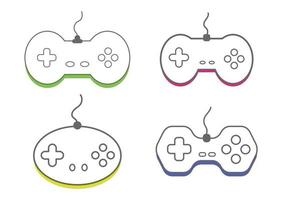 coleção controlador de videogame, ilustração em vetor ícone gamepad.