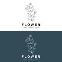 simples botânico folha e flor logotipo, vetor natural linha estilo, decoração projeto, bandeira, folheto, Casamento convite, e produtos branding