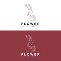 simples botânico folha e flor logotipo, vetor natural linha estilo, decoração projeto, bandeira, folheto, Casamento convite, e produtos branding