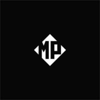 monograma logotipo Projeto com diamante quadrado forma vetor