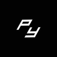 py logotipo monograma com acima para baixa estilo moderno Projeto modelo vetor