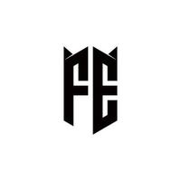 fe logotipo monograma com escudo forma desenhos modelo vetor