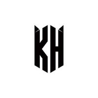 kh logotipo monograma com escudo forma desenhos modelo vetor