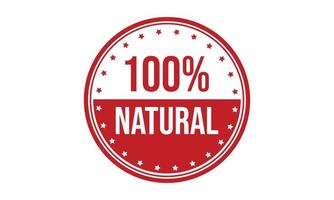 100 por cento natural borracha carimbo vetor