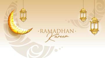 islâmico Ramadhan kareem vetor fundo luxo ouro