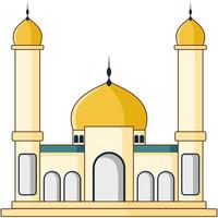muçulmano mesquita plano vetor ilustração