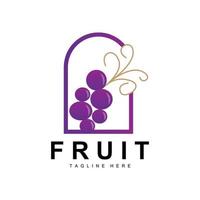 uva logotipo, Fazenda fruta vetor, fresco roxa fruta projeto, uva produtos ícone, fruta fazer compras vetor