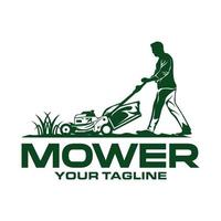 gramado cortador de grama logotipo modelo. gramado jardinagem logotipo Projeto. vetor ilustração