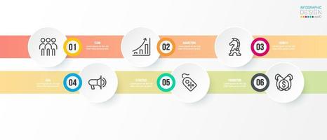 modelo de infográfico de negócios de gráfico de linha do tempo. vetor