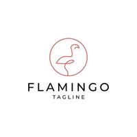 modelo de design de ícone de logotipo de flamingo plano vetor