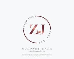 inicial carta zj feminino logotipo beleza monograma e elegante logotipo projeto, caligrafia logotipo do inicial assinatura, casamento, moda, floral e botânico com criativo modelo vetor