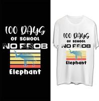100 dias do escola não problema elefante vetor
