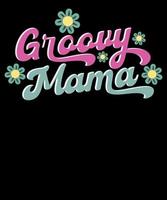 groovy mama retro groovy família Coincidindo mama camiseta Projeto vetor
