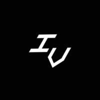 iv logotipo monograma com acima para baixa estilo moderno Projeto modelo vetor