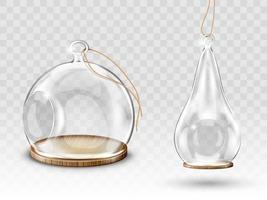 vidro Natal bolas, suspensão cúpula com orifício vetor