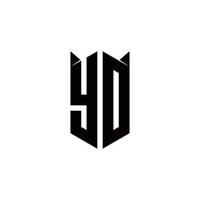 yd logotipo monograma com escudo forma desenhos modelo vetor