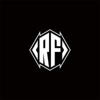 rf logotipo monograma com escudo forma desenhos modelo vetor